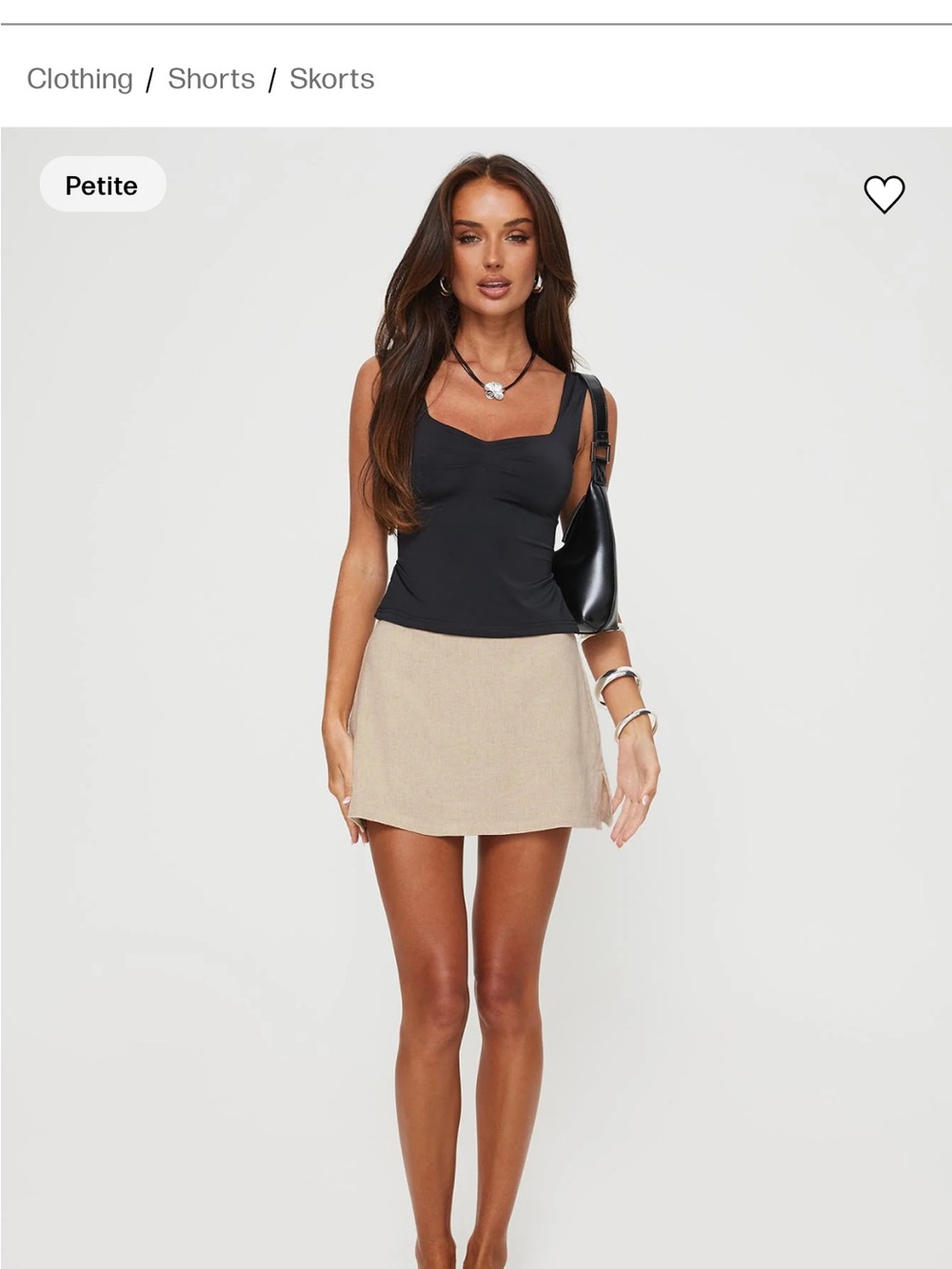 Princess Polly Beige Linen-Look High-Rise Shorts
